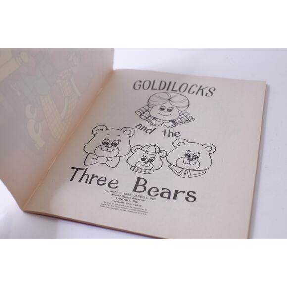 Goldilocks, And The Three Bears, Coloring And Activity, 1988, Landall, Uncolored - Picture 2 of 4